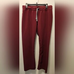 FIGS Technical Collection High Waisted Yola Scrub Pants Maroon Size Large